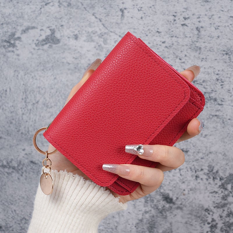Elegant and Minimalist Women's Slim Short Wallet – A versatile, stylish mini tri-fold wallet featuring RFID protection, card slots, a bill compartment, and an ID window
