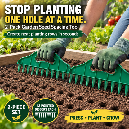 🌱 Garden Seed Spacing Tool – Multi-Row Soil Dibbler & Furrow Maker