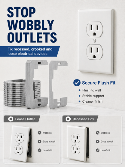 🛠 Outlet Repair Spacers – Easy Fix for Loose, Crooked & Recessed Outlets