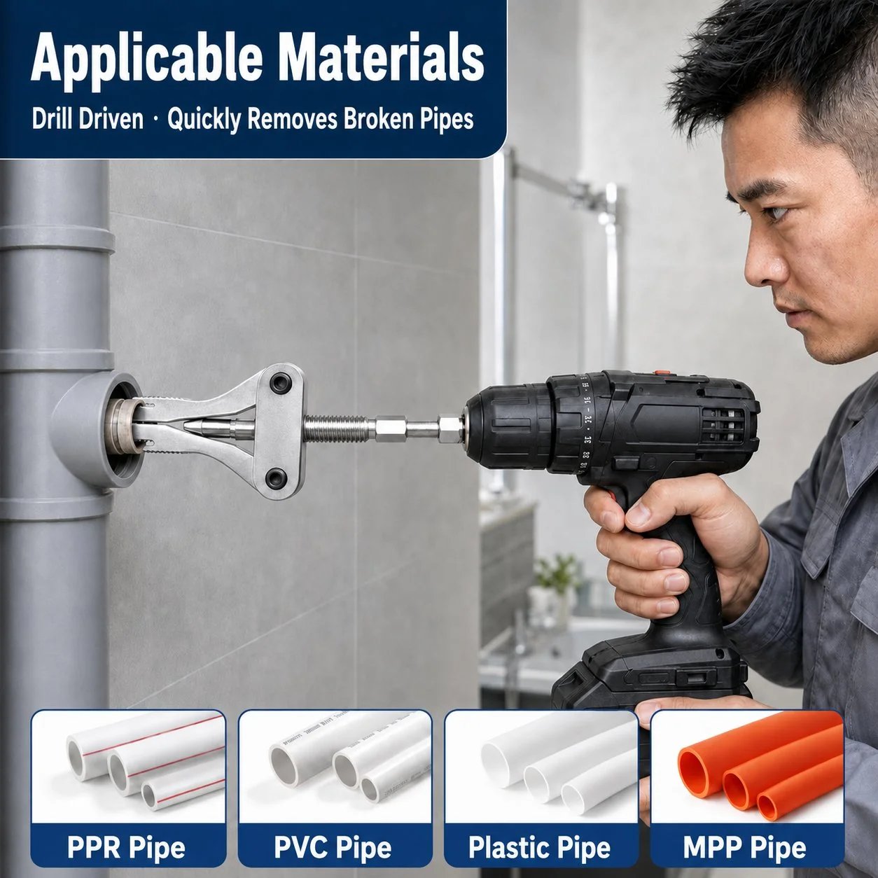 🔥HOT SALE🔥🛠️ Broken Pipe Thread Extractor | Fast Drill-Powered Broken Fitting Removal Tool