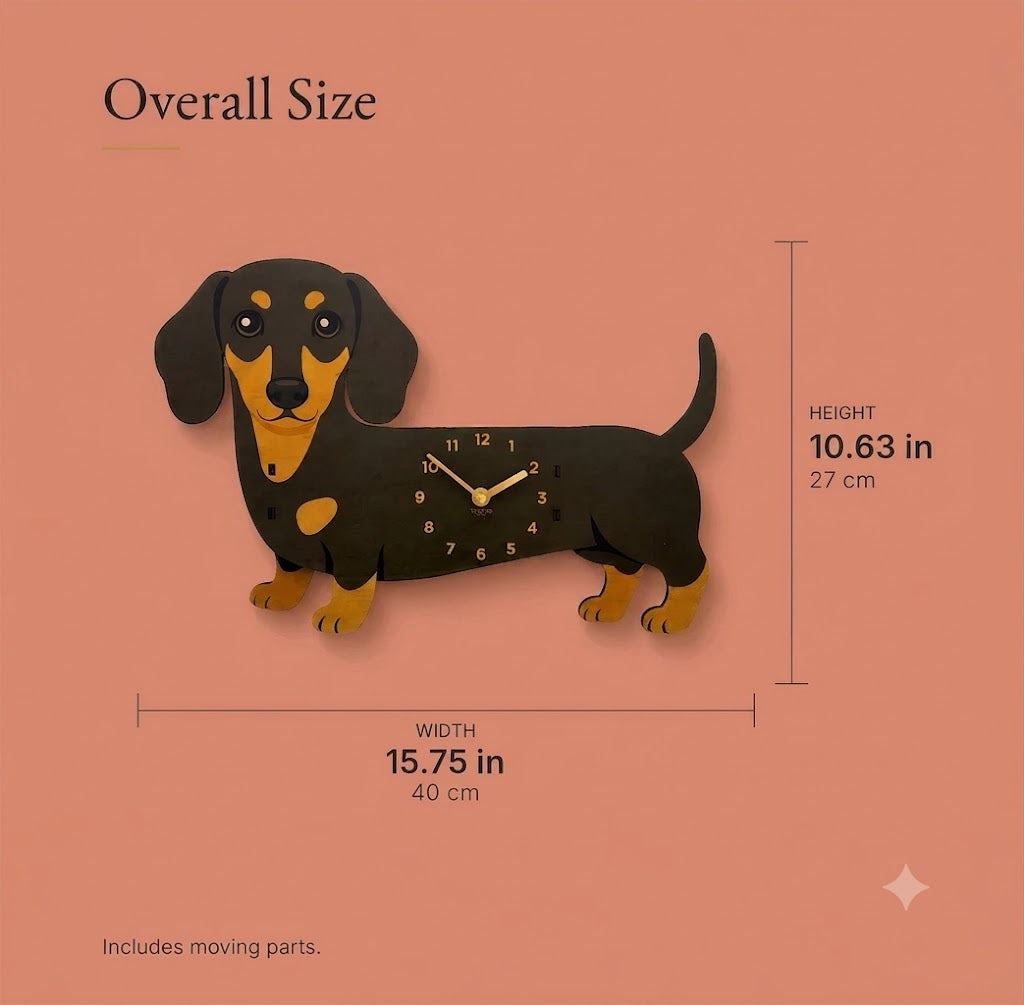 Swing Tail Dachshund Wooden Wall Clock 🐶