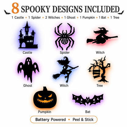 🎃 Halloween LED Silhouette Wall Light Stickers