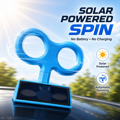 Solar-Powered Spinning Wind-Up Key Car Roof Decoration