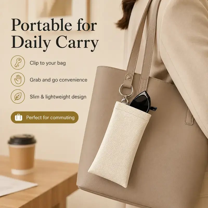 💥Buy 1 get 1 free 🔥Soft PU Leather Sunglasses Pouch Elastic Opening Eyeglasses Bag