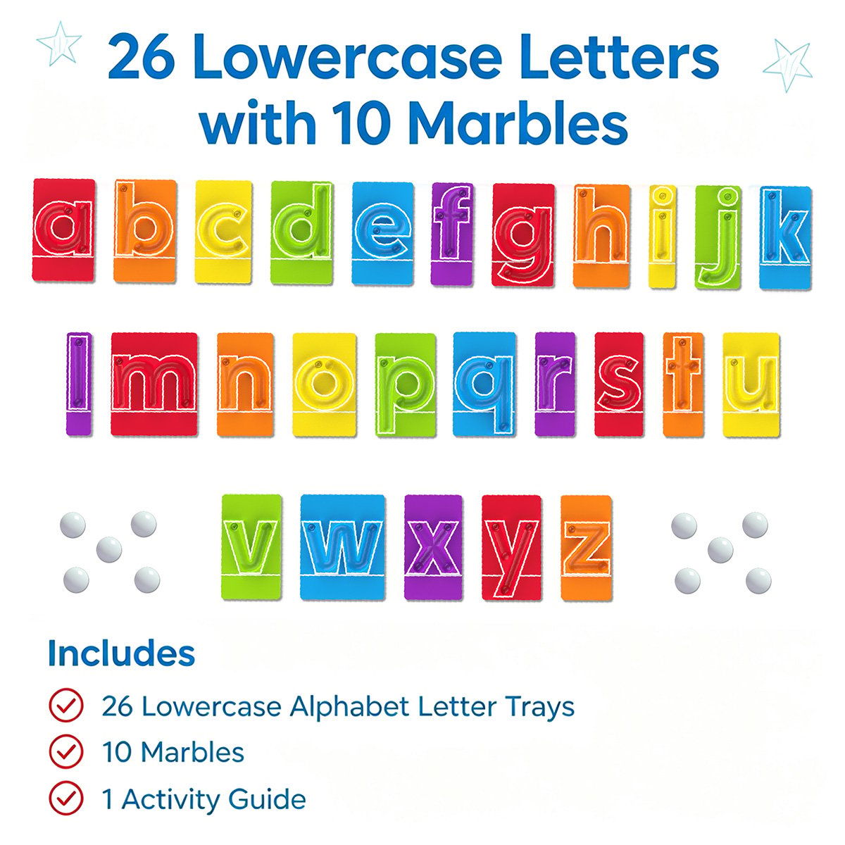 🔤Marble Tracers - Lowercase Letters🌀Roll Into Letter-Writing Fun!🎁Activity Guide Include FREE Letter Formation Poem