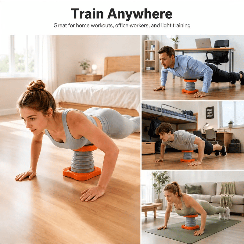 💪 SPRING‑LOADED PUSH‑UP BOOST TRAINER | HOME GYM FOR BEGINNERS