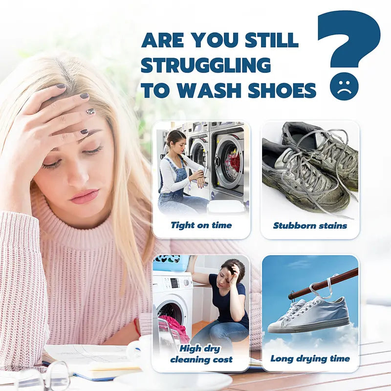 🛡️Last Day 55% OFF🛡️ Shoe Cleaner Kits (9.17 oz), Water-Free Foam Shoe Cleaner with Shoe Brush and Shoe Cloth, Sneaker Care