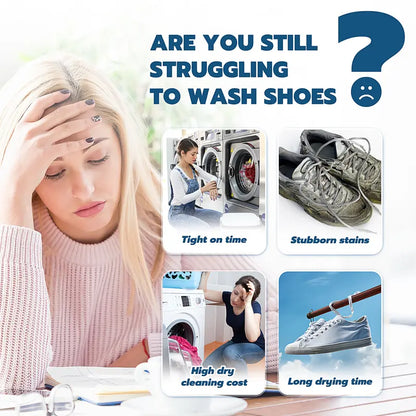 🛡️Last Day 55% OFF🛡️ Shoe Cleaner Kits (9.17 oz), Water-Free Foam Shoe Cleaner with Shoe Brush and Shoe Cloth, Sneaker Care