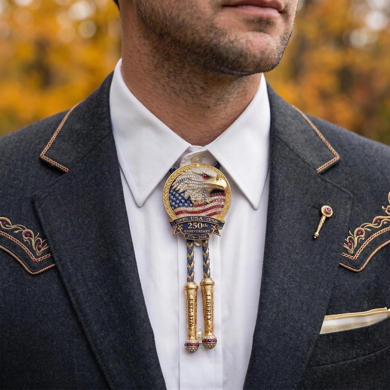 🎁🎉Only $24.99 This Week🌟🎉USA 250th Anniversary Eagle Bolo Tie