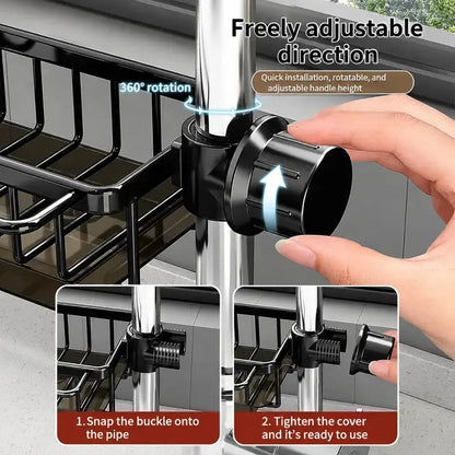 🚰Sink Organizer Rack for Kitchen and Bathroom,Scrubbers, Soap,Brush