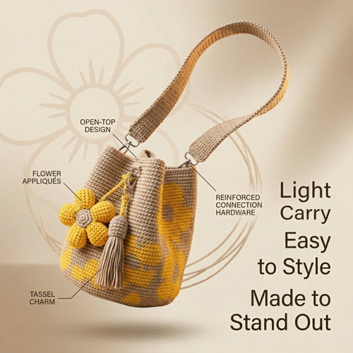 🔥2026 Spring Special Offer 49% OFF🌼Handmade Crochet Flower Tote✨
