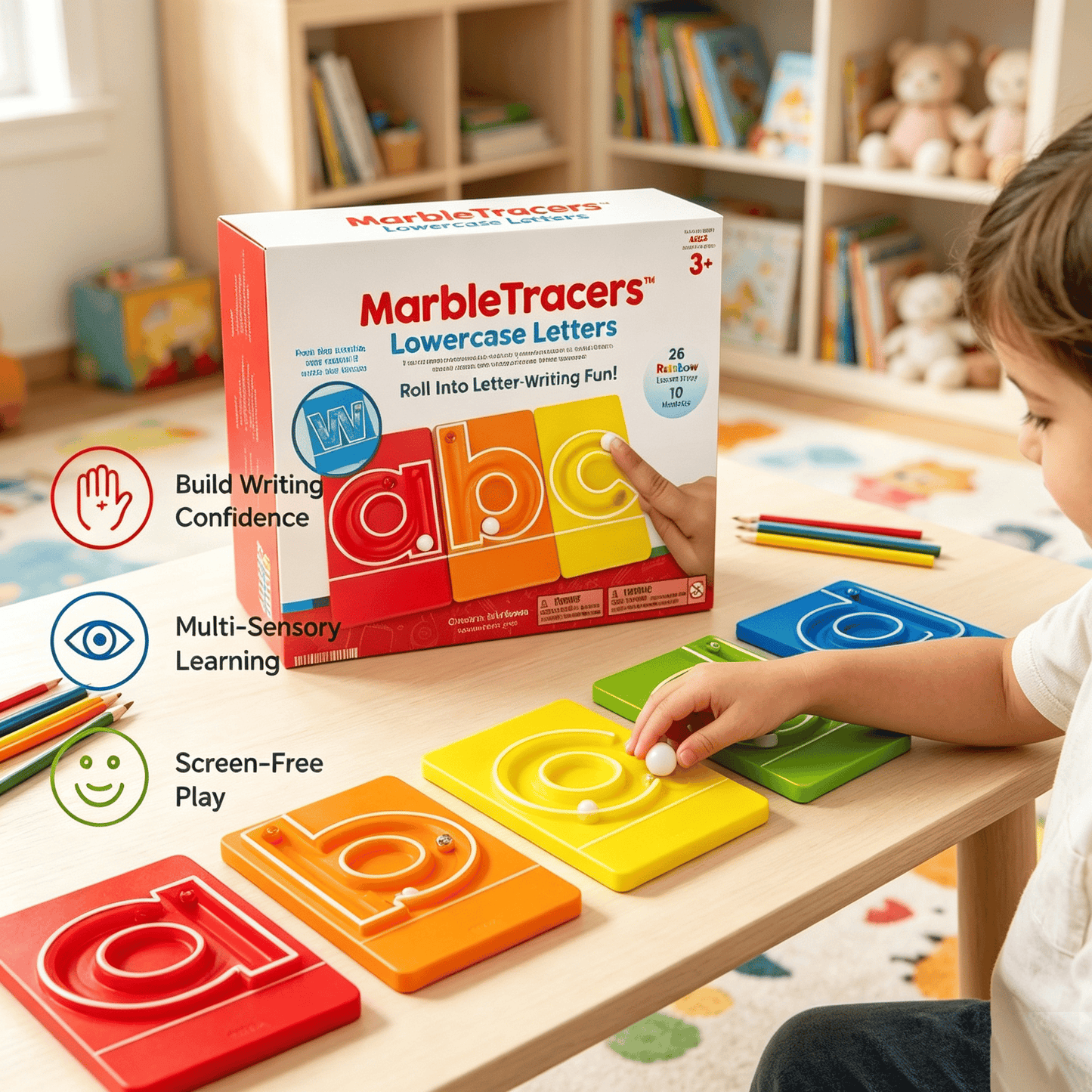 🔤Marble Tracers - Lowercase Letters🌀Roll Into Letter-Writing Fun!🎁