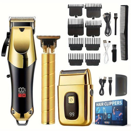Mroace 3-Piece Professional Hair Clipper and Trimmer Kit for Men