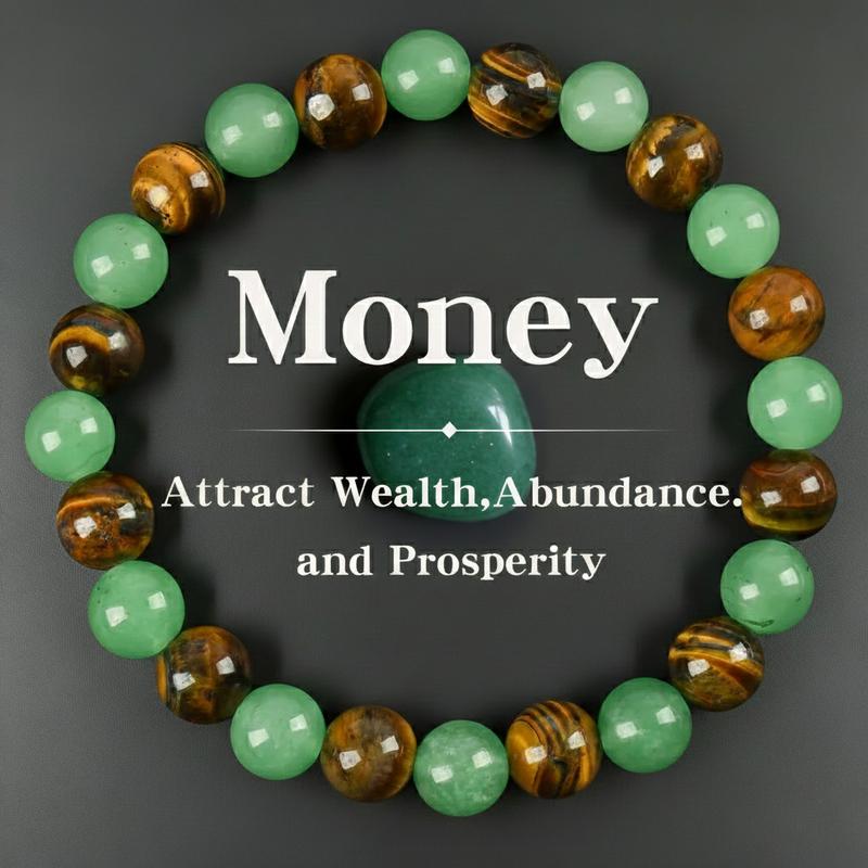 ✨ Money Attraction Bracelet with Green Aventurine & Tiger Eye beaded jewelry protection bracelet encouragement gift fashion artificial bracelet