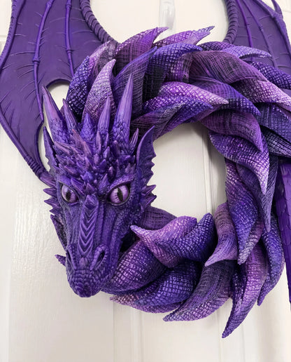 🐉 Gothic Dragon Wreath Front Door Decor