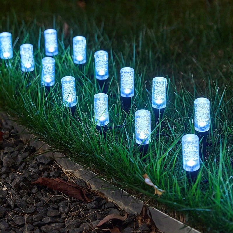 2026 Hot Sale💙 20-Pack Blue Bubble Solar Garden Stake Lights
