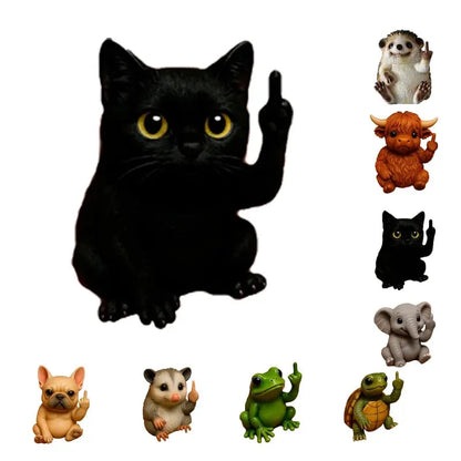 Funny Middle Finger Animal Statue 🖕 – Mini Resin Desk Decor, Cute Animal Figurine for Office, Car, Shelf & Home, Humorous Gag Gift 🎁