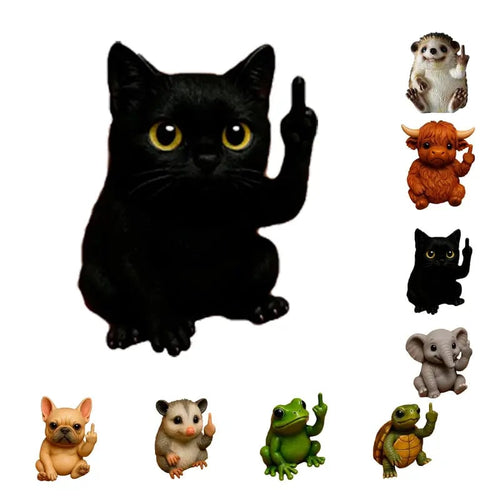 Funny Middle Finger Animal Statue 🖕 – Mini Resin Desk Decor, Cute Animal Figurine for Office, Car, Shelf & Home, Humorous Gag Gift 🎁