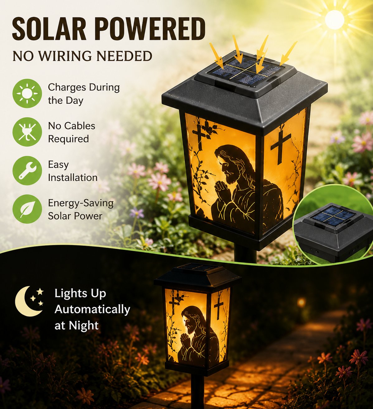 ✝️ Faith Garden Solar Light — Illuminate Your Garden With Faith, Hope & Heavenly Warmth ✨
