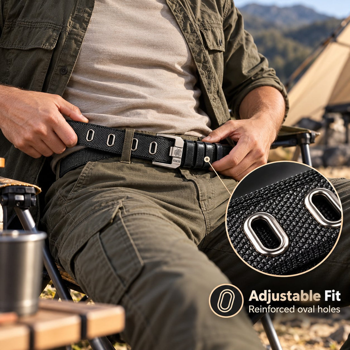 ✨Textured Nylon Strap Utility Belt  Ideal for Hiking, Camping & Daily Streetwear Outfits