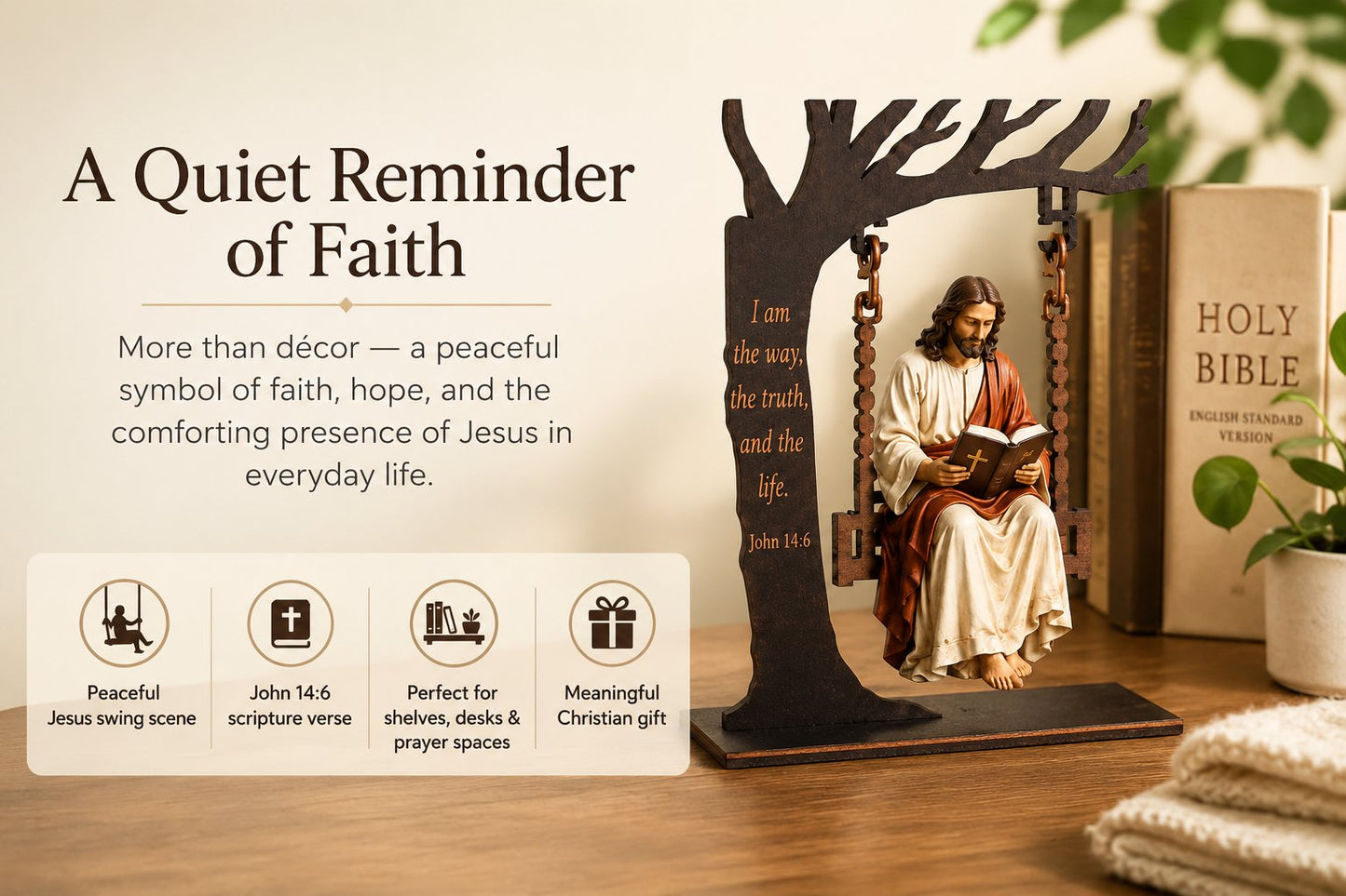 ✝️ Christian Jesus Swing Table Decor🎁