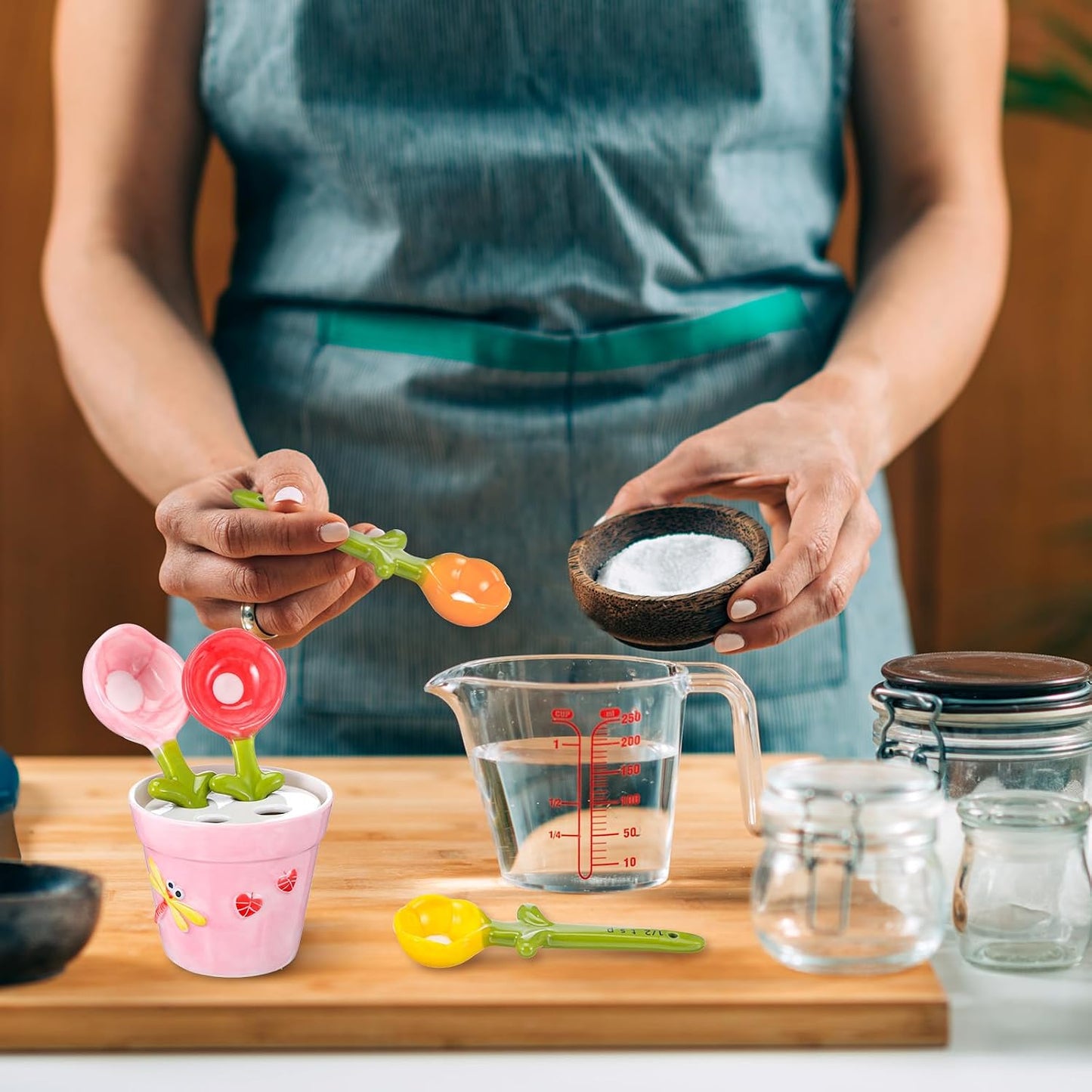 🌸Flower Measuring Spoons Set in Pot