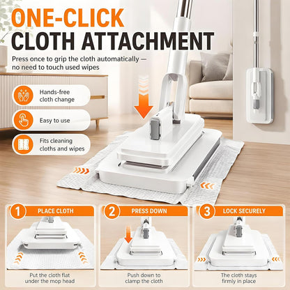 🔥Hands Free Flat Mop,  2-in-1 Mop & Glass Scrubber