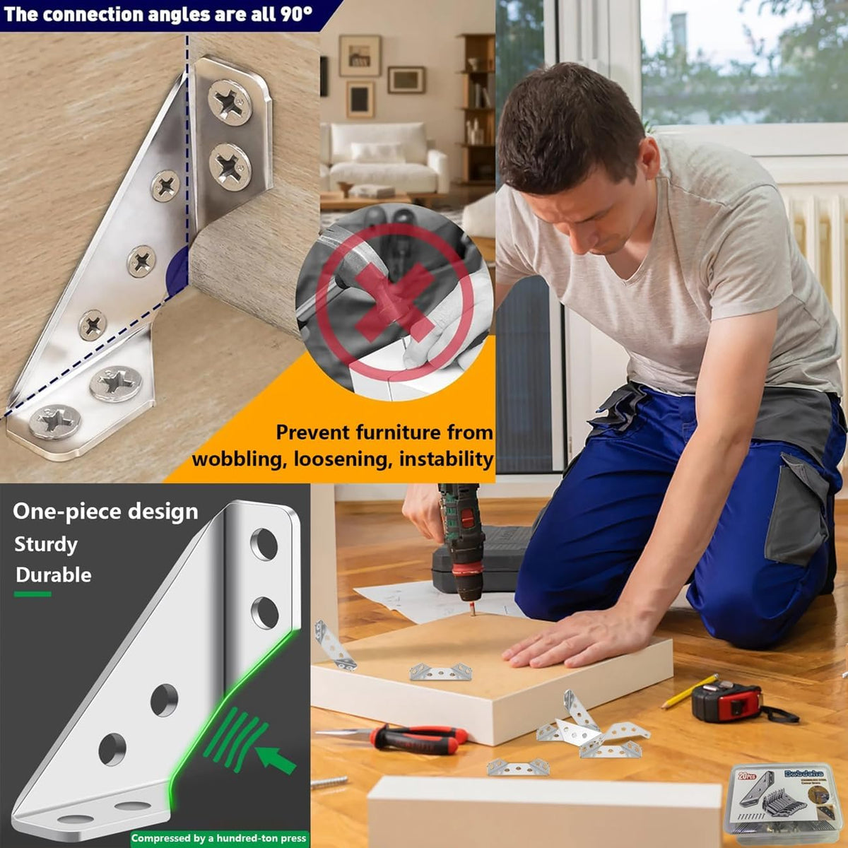 🔥50% OFF🛠️Universal Furniture Corner Connector Stainless Steel Corner Bracket🪑✨