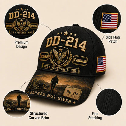 🔥LAST DAY 50% OFF - 🇺🇸 DD-214 Served Earned Commemorative Cap🧢✨(Breathable & Lightweight Comfort & Unisex Fit)
