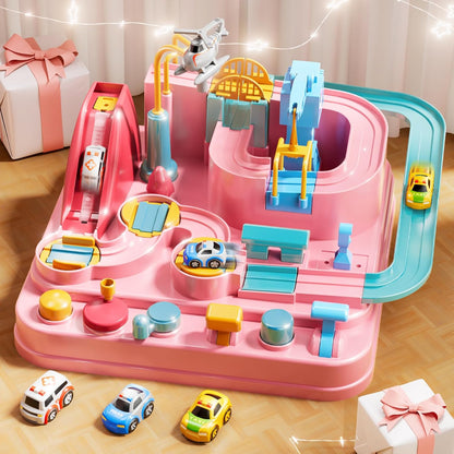 🏎️Race Track Adventure Toy -🚦Interactive Puzzle Track Playset with 3 Cars🚗