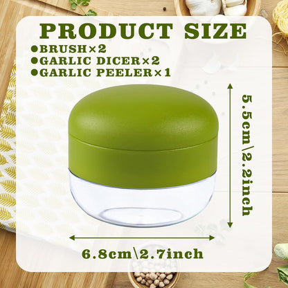 Garlic Press Stainless Steel, Garlic Mincer Crusher with Peeler and Cleaning Brush, Garlic Chopper Mini Kitchen Tool