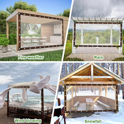 ⚡Clear Waterproof PE Tarp, Transparent Outdoor Cover with Metal Grommets