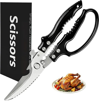 ✂️ Heavy-Duty Multifunction Kitchen Shears -Fish Scaler🐟 Bottle Opener🍾Safety Lock 🔪