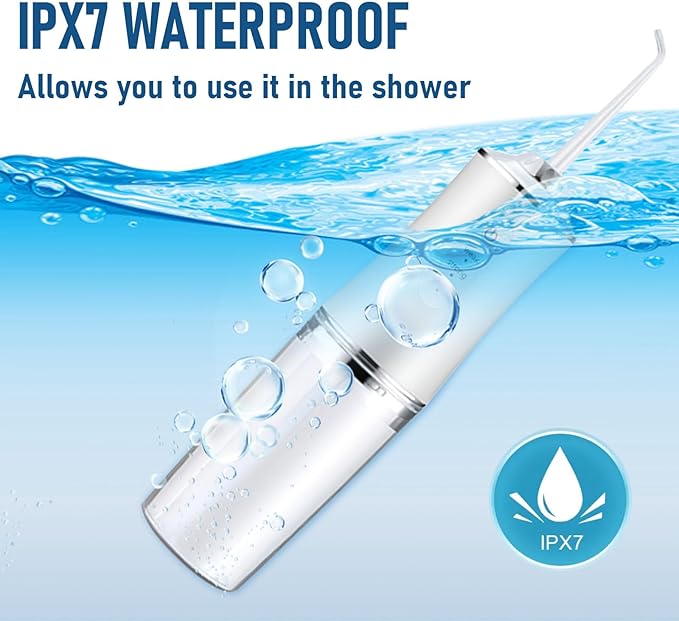 🔥Electric Water Flosser Cordless for Teeth 3 Modes 4 Jet Tips Cleaning