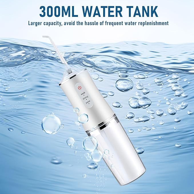 🔥Electric Water Flosser Cordless for Teeth 3 Modes 4 Jet Tips Cleaning