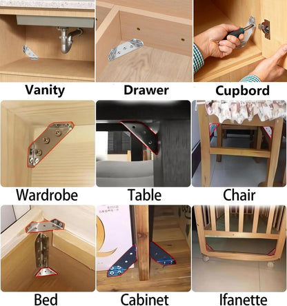 🔥50% OFF🛠️Universal Furniture Corner Connector Stainless Steel Corner Bracket🪑✨