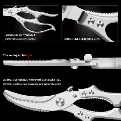 ✂️ LIMITED TIME 50% OFF! ⚡ Heavy-Duty Multifunction Kitchen Shears – 4-in-1 Tool with Fish Scaler, Bottle Opener & Safety Lock 🔪