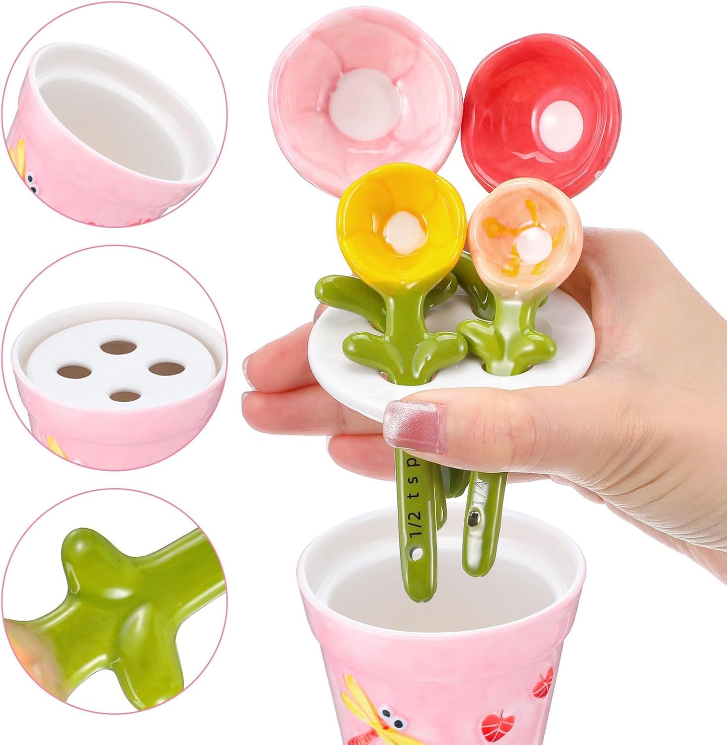 🌸Flower Measuring Spoons Set in Pot