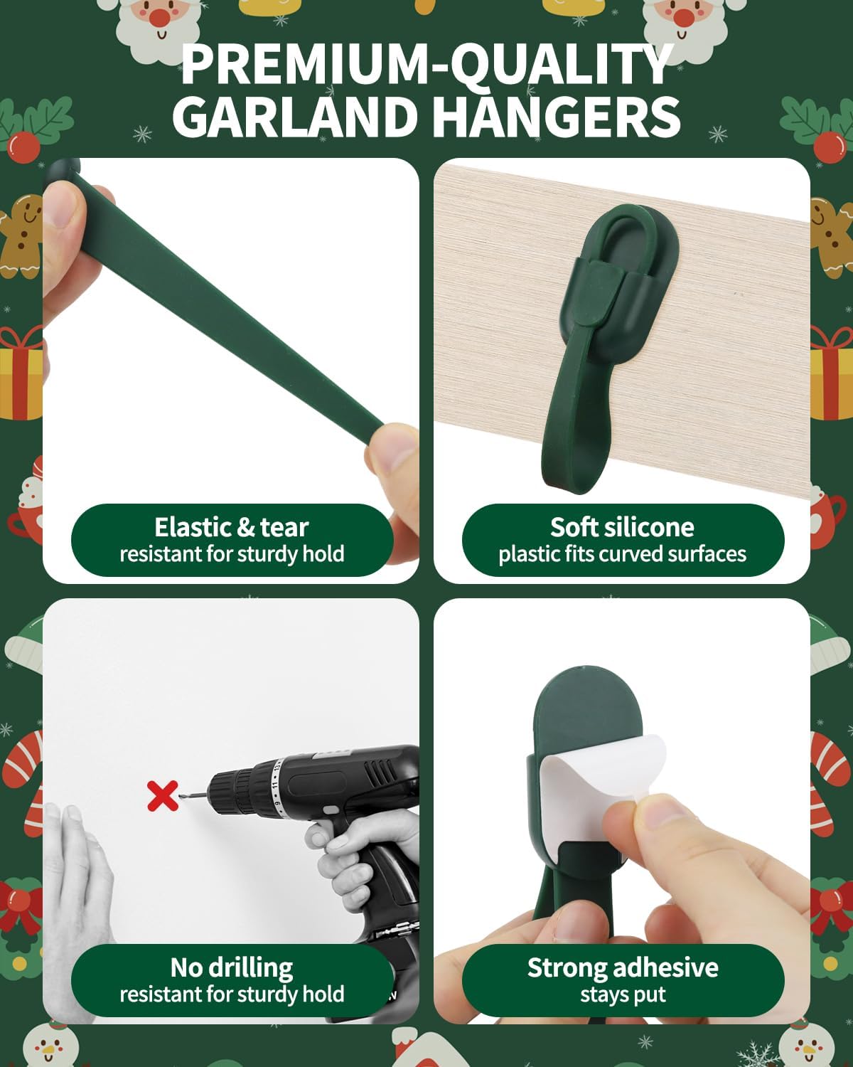 🎄 Christmas Wreath Hanger ✨ No-Drill Garland Hooks for Easy Holiday Decorating