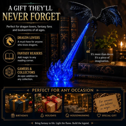 🐉🔥 3D Fire‑Breathing Dragon LED Light | Glowing Fantasy Bookshelf Decor