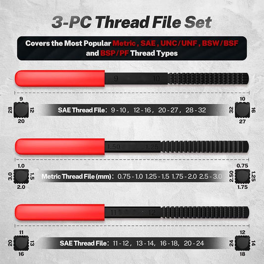 3 Pcs Thread File Set