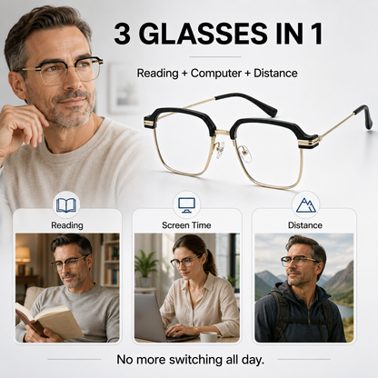 Smart Zoom Reading Glasses – Auto Adjust Focus & Blue Light Protection