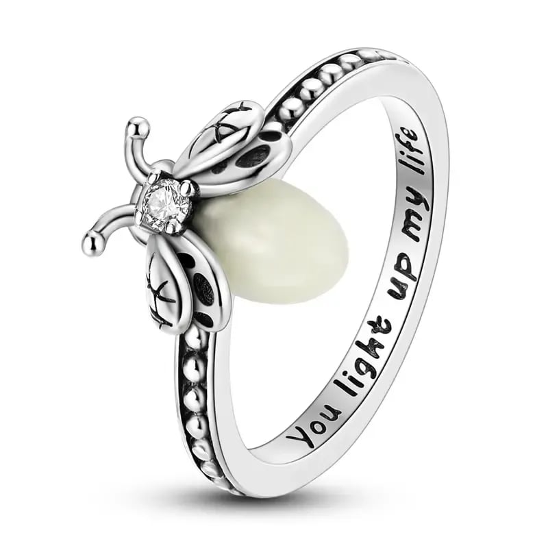 💍Firefly Glow Ring S925 Silver ✨ – Luminous Nature-Inspired Zircon Ring for Women | Cute Night Glow Jewelry Gift for Her