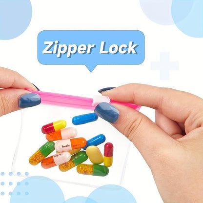 🔥7Pcs Clear Zipper Pill Storage Bag