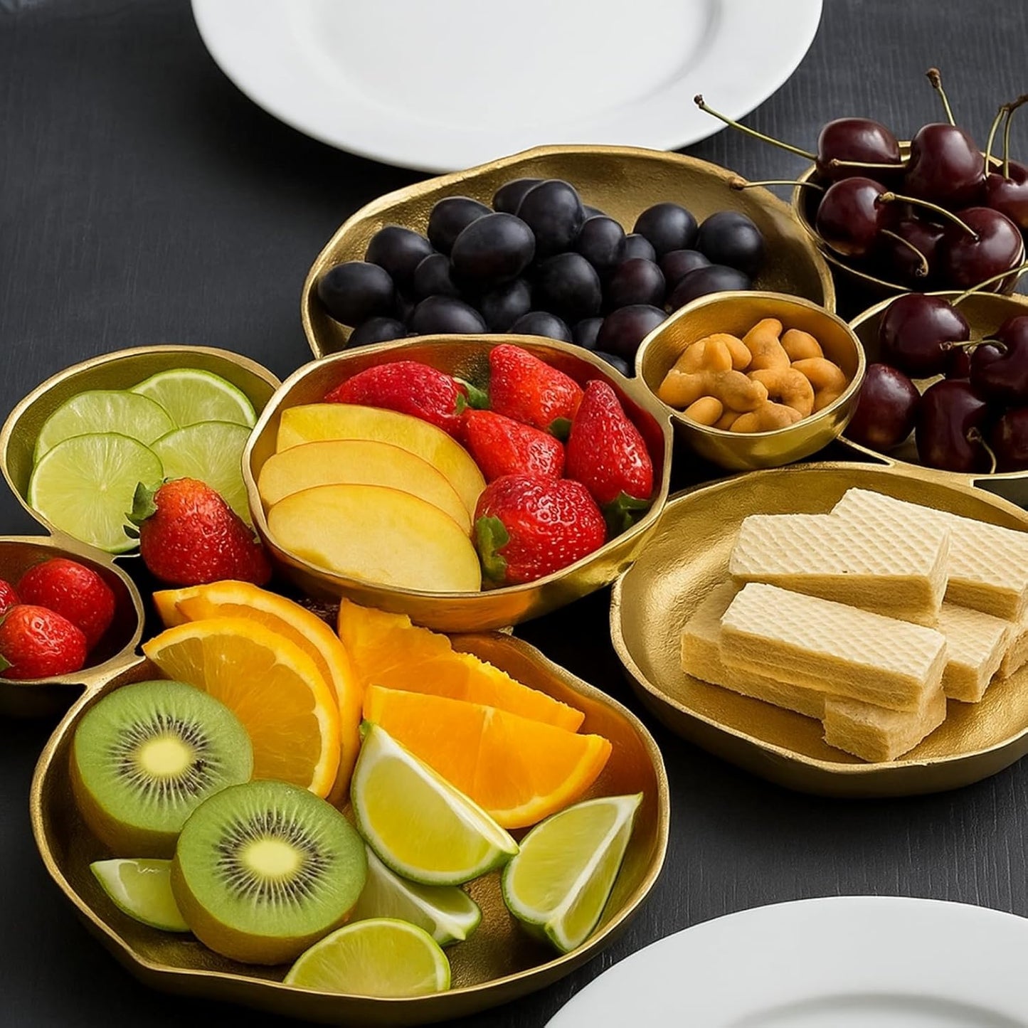 🔥 Limited-Time Sale🔥🍽️ Cluster Accent Bowls – Shiny Gold Snack & Appetizer Serving Dish