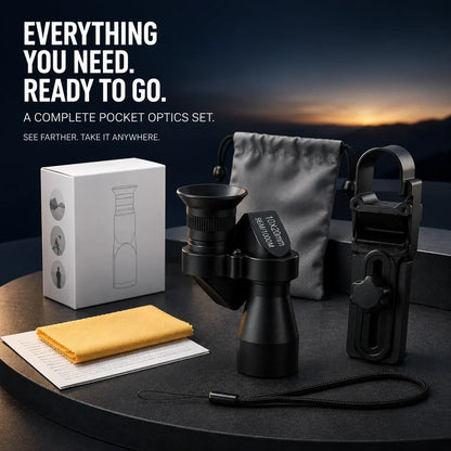 ⏰Limited Stock 49% OFF🔭 10×20 Mini Monocular Phone Telescope – Pocket Long-Distance Viewer with Adjustable Smartphone Clip