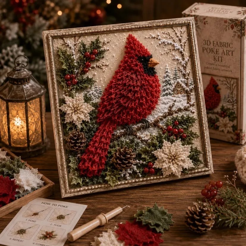 ✨Hot 30% OFF🌹🎄 3D Christmas Fabric Poke Art Kit