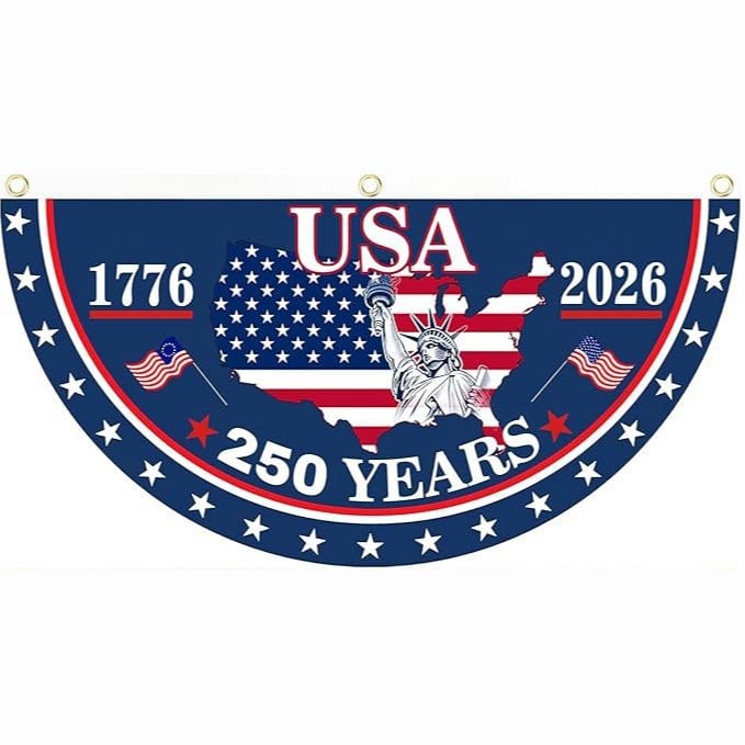 🔥49% OFF Today Only - America 250th Birthday Semicircular Flag Banner