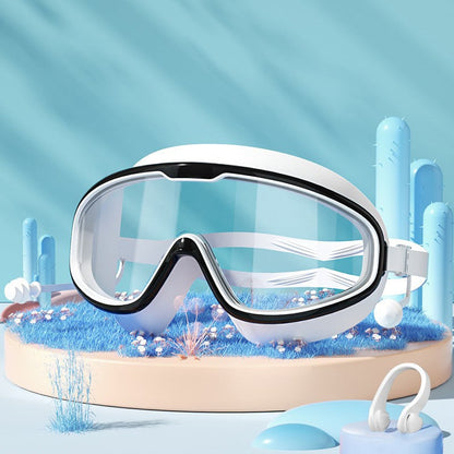💥2026 New Arrival🎉-HD adult waterproof and anti-fog electroplated swimming goggles, swimming cap and nose clip set