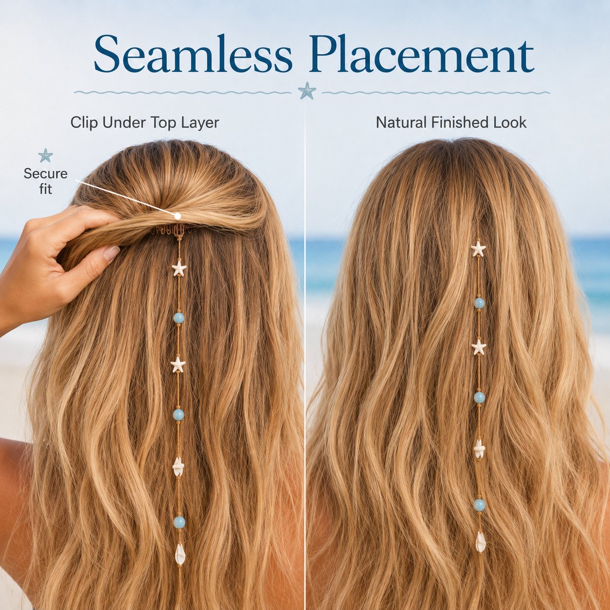 🌊⭐Beachy Mermaid Hair Accent